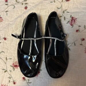 Zara Rhinestone T-Strap shoes